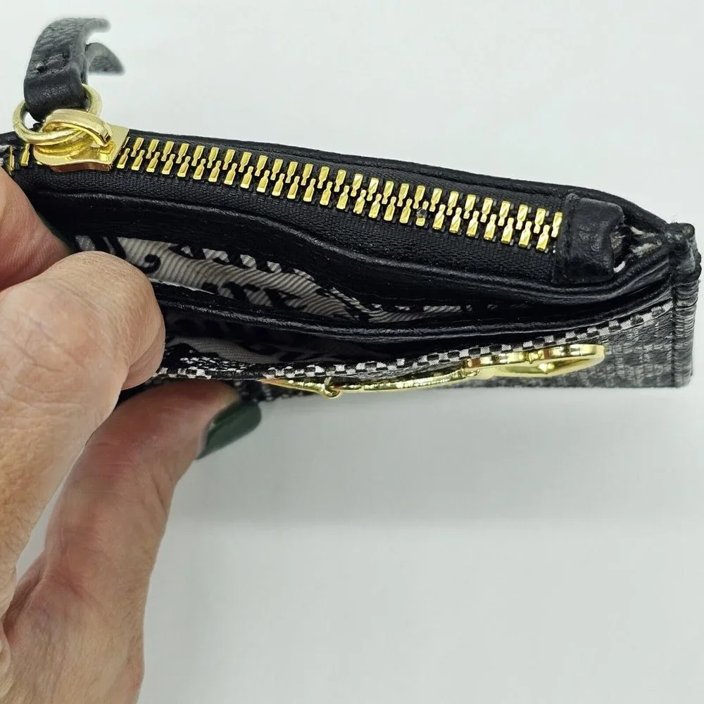 Juicy Couture Gothic Status Black Heart To Heart Card Case Black Gray Clip
